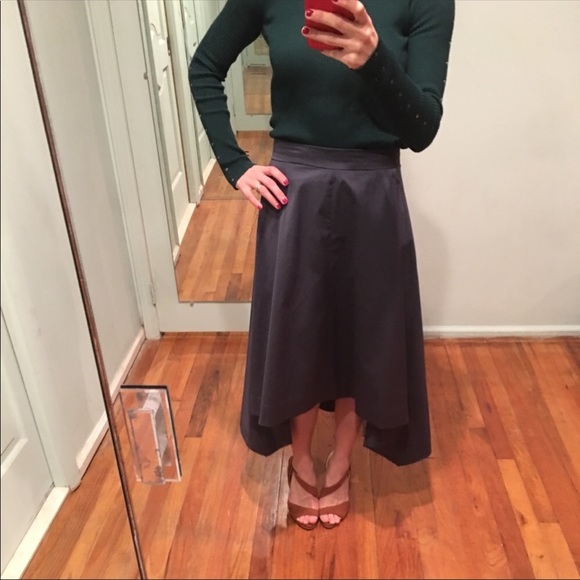 COS | Navy Asymmetrical Handkerchief Hem Skirt 4 - Picture 2 of 8